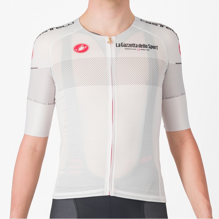 Heren Fietskleding Wit Giro d'Italia 2024 koersshirt