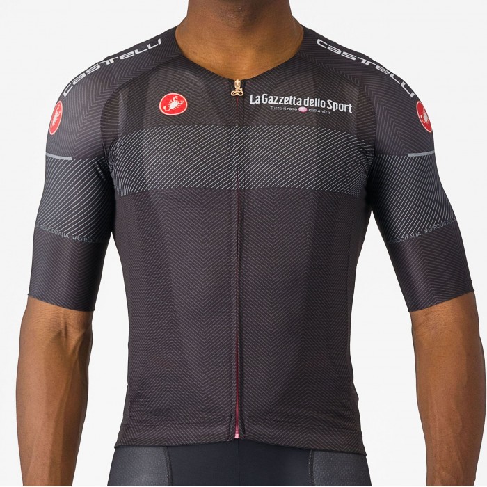 Heren Fietskleding Zwart Giro d'Italia 2024 koersshirt Heren Fietskleding Zwart Giro d'Italia 2024 koersshirt