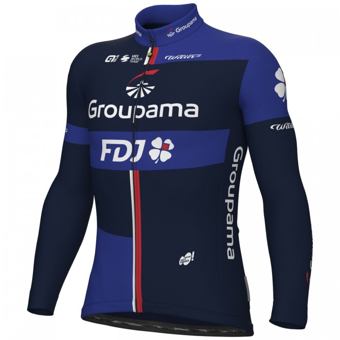 Heren Fietskleding Ale Groupama FDJ 2024 shirt met lange mouwen Heren Fietskleding Ale Groupama FDJ 2024 shirt met lange mouwen