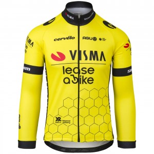 Heren Fietskleding Agu Team Visma Lease a Bike 2024 shirt met lange mouwen