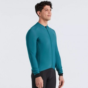 Heren Specialized SL Expert Thermal wielershirt met lange mouwen - Groen