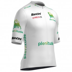 Santini witte Vuelta España 2025-jersey voor heren