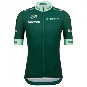 Heren Fietskleding Santini Green Tour de France 2025 fanline shirt