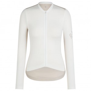 Dames Fietskleding Rapha Pro Team Lightweight damesshirt met lange mouwen - wit