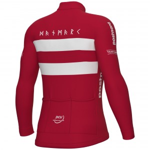 Heren Fietskleding Ale Deens nationaal elftal 2025 shirt met lange mouwen