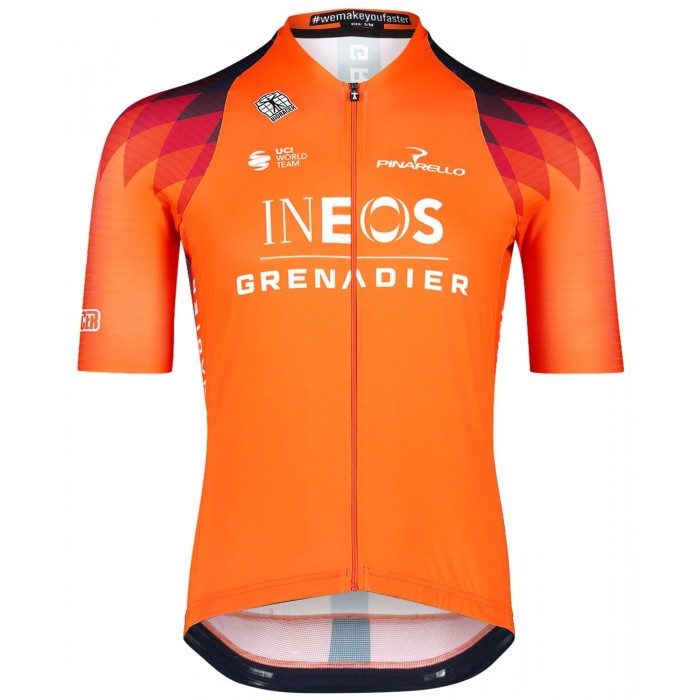 INEOS GRENADIERS 2023 trainingseditie ICON wielershirt met korte mouwen (lange ritssluiting) professioneel wielerteam