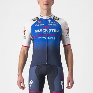 Quick Step Alpha Vinyl 2022 Competizione wielershirt met korte mouwen professioneel wielerteam Quick Step Alpha Vinyl 2022 Competizione wielershirt met korte mouwen professioneel wielerteam