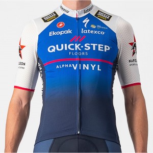 Quick Step Alpha Vinyl 2022 Competizione wielershirt met korte mouwen professioneel wielerteam Quick Step Alpha Vinyl 2022 Competizione wielershirt met korte mouwen professioneel wielerteam