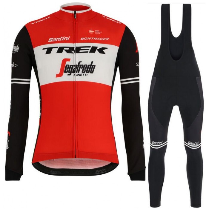 Trek Segafredo 2019 Rood Fietskleding Set Wielershirt Lange Mouw+Lange Fietsbroeken Bib Trek Segafredo 2019 Rood Fietskleding Set Wielershirt Lange Mouw+Lange Fietsbroeken Bib