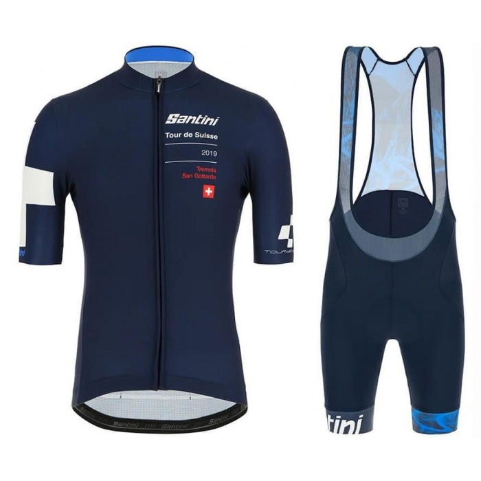 2019 Santini Tour De Suisse Blauw Fietskleding Set Fietsshirt Met Korte Mouwen+Korte Koersbroek Bib 343KTGY 2019 Santini Tour De Suisse Blauw Fietskleding Set Fietsshirt Met Korte Mouwen+Korte Koersbroek Bib 343KTGY