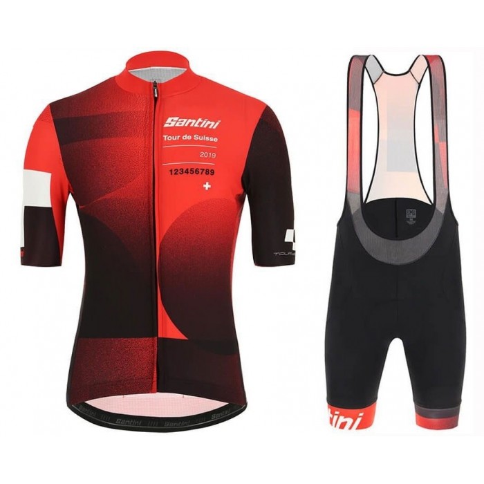 2019 Santini Tour De Suisse Rood Fietskleding Set Fietsshirt Met Korte Mouwen+Korte Koersbroek Bib 728HUTB 2019 Santini Tour De Suisse Rood Fietskleding Set Fietsshirt Met Korte Mouwen+Korte Koersbroek Bib 728HUTB