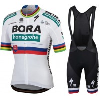 Bora Hansgrohe 2019 Slovak Champion Fietskleding Set Wielershirt Korte Mouw+Korte Fietsbroeken Bib