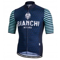 BIANCHI MILANO Davoli Blue Wielershirt Korte Mouw