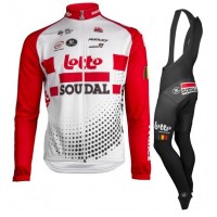 Lotto Soudal 2019 Fietskleding Set Wielershirt Lange Mouw+Lange Fietsbroeken Bib