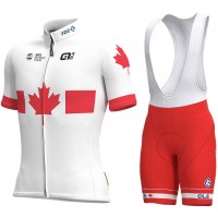 2019 Groupama FDJ Canadian Champion Fietskleding Set Wielershirt Korte Mouw+Korte Fietsbroeken Bib