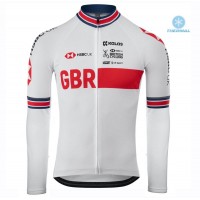 2020 Kalas GBR Country Team Wit Thermal Wielershirt Lange Mouw 248UPYR