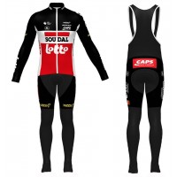 2020 Lotto Soudal Rood Wielerkleding Set Wielershirt Lange Mouw+Lange Fietsbroeken Bib 418QNAS