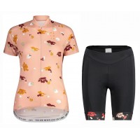2020 MALOJA ErvaM Pink Fietskleding Set Fietsshirt Met Korte Mouwen+Korte Koersbroek Bib 714WTSF