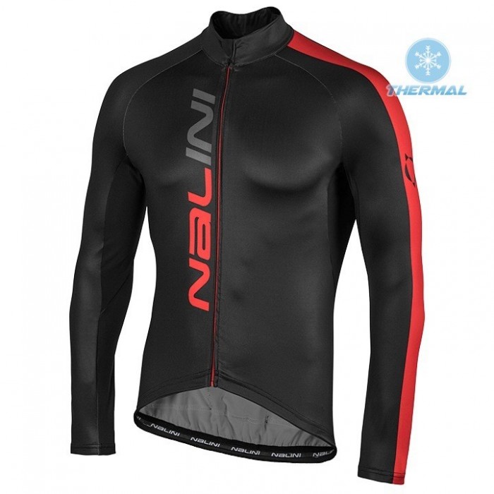 2020 Nalini LW Zwart-Rood Thermal Wielershirt Lange Mouw 512MISP