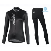 2020 Nalini MCL Zwart Thermal Fietskleding Set Wielershirts Lange Mouw+Lange Wielrenbroek Bib 738DWGK