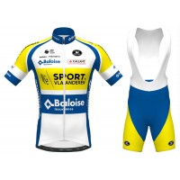 2020 SPORT Vlaanderen-Baloise Fietskleding Set Fietsshirt Met Korte Mouwen+Korte Koersbroek Bib 459AAGP