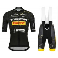 2020 TREK Pirelli Zwart Fietskleding Set Fietsshirt Met Korte Mouwen+Korte Koersbroek Bib 834FAAT