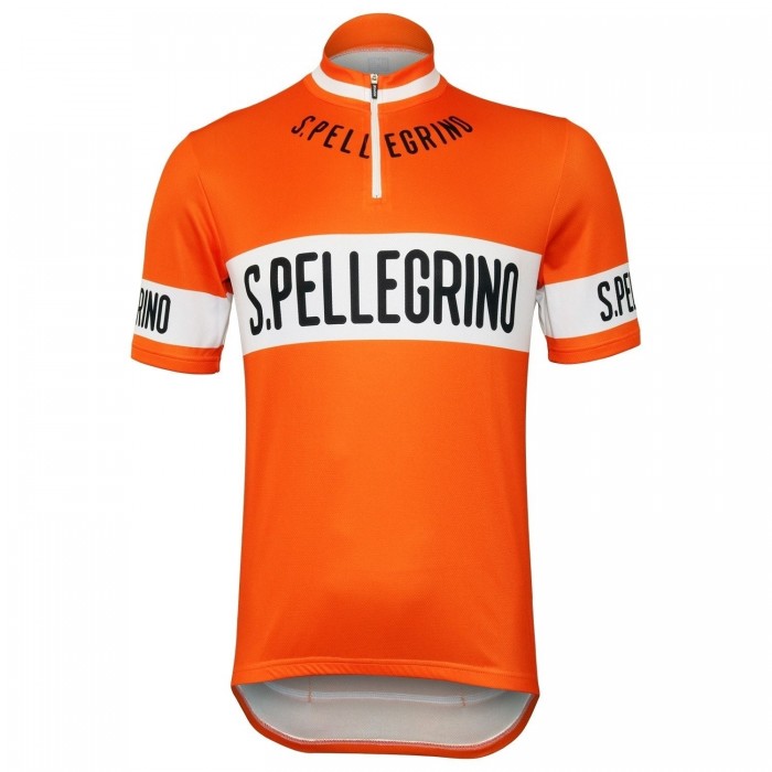 San Pellegrino 1976 Retro Orange Wielershirt Korte Mouw San Pellegrino 1976 Retro Orange Wielershirt Korte Mouw