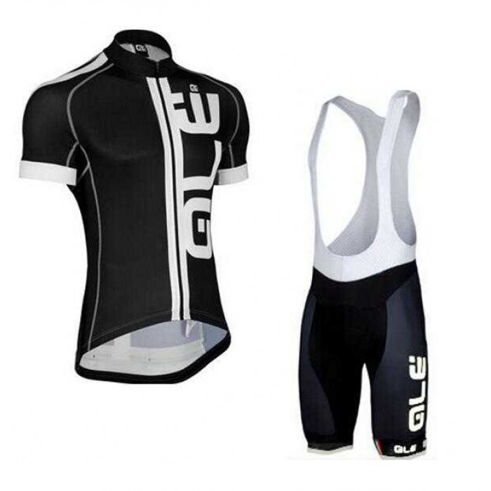 2015 ALE Fietskleding Set Fietsshirt Met Korte Mouwen+Korte Koersbroek Zwart 1