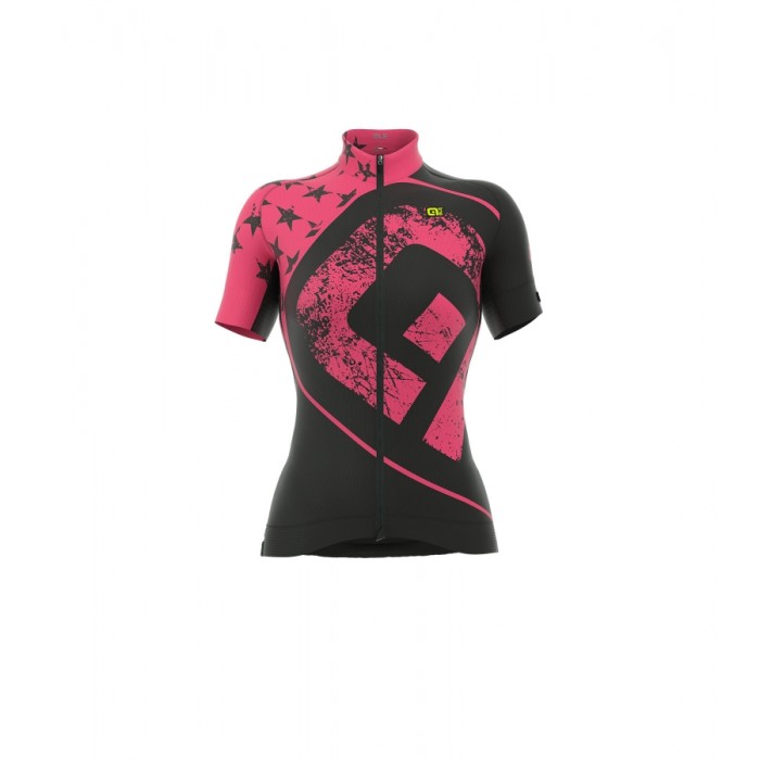 ALE PRR STARS Dames Wielershirt Korte Mouw Pink