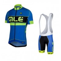 2015 ALE Fietskleding Set Fietsshirt Met Korte Mouwen+Korte Koersbroek Blauw