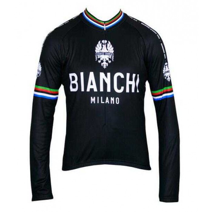 2016 BIANCHI-MILANO Wielershirt Lange Mouwen Zwart