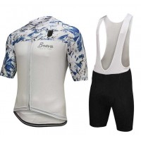2016-2017 Breva Fietskleding Set Fietsshirt Met Korte Mouwen+Korte Koersbroek Wit