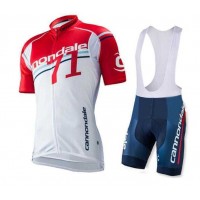 2016 Cannondale Rood Wit Fietskleding Set Fietsshirt Met Korte Mouwen+Korte Koersbroek