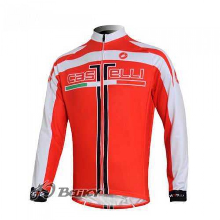 Castelli Wielershirts Lange Mouwen Rood Wit Castelli Wielershirts Lange Mouwen Rood Wit
