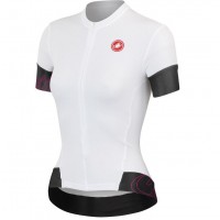 2016 Castelli Vrouwen Fortuna Wielershirt Korte Mouw Wit Zwart
