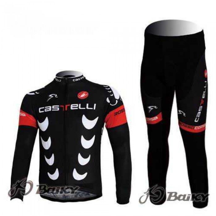 Castelli Pro Team Wielerkleding Set Wielershirts Lange Mouw+Lange Fietsbroeken Zwart Castelli Pro Team Wielerkleding Set Wielershirts Lange Mouw+Lange Fietsbroeken Zwart