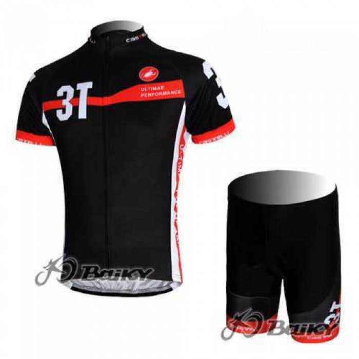 Castelli 3T Wielerkleding Set Wielershirts Korte+Korte Fietsbroeken Zwart Castelli 3T Wielerkleding Set Wielershirts Korte+Korte Fietsbroeken Zwart