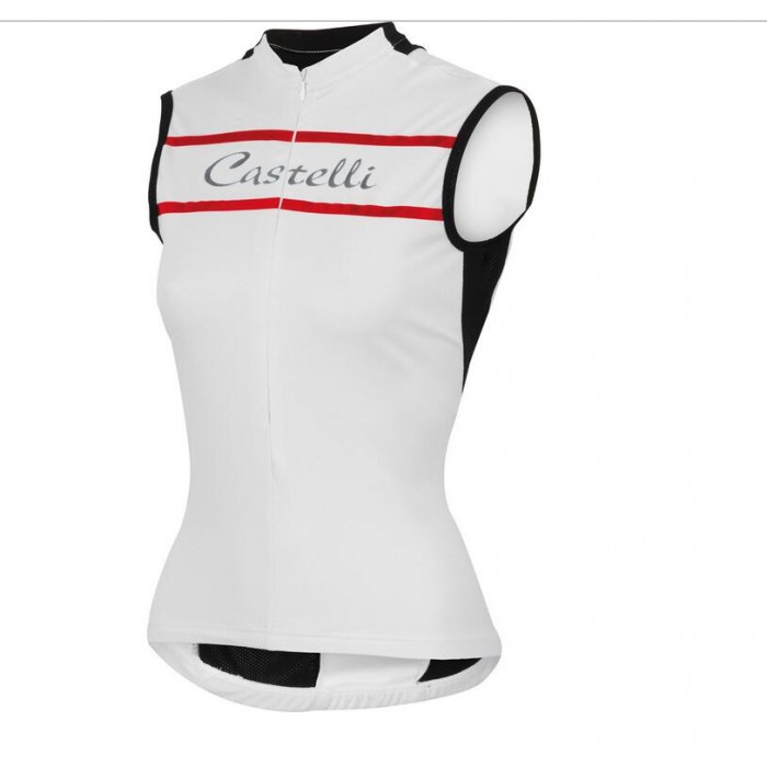 2016 Castelli Vrouwen Promessa Wielershirts Mouwloos Wit 2016 Castelli Vrouwen Promessa Wielershirts Mouwloos Wit