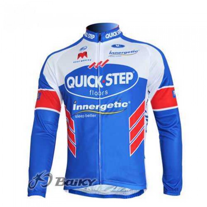 Omega Pharma-Quick Step Innergetic Wielershirts Lange Mouwen Blauw Wit Omega Pharma-Quick Step Innergetic Wielershirts Lange Mouwen Blauw Wit