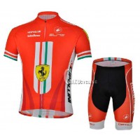 Ferrari Teams Castelli Cipollini Wielerkleding Set Wielershirts Korte Mouw+Fietsbroek