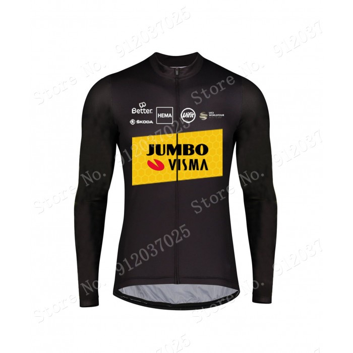 New Style Jumbo Visma 2021 Team Wielerkleding Fietsshirt Lange Mouw XoP1Le
