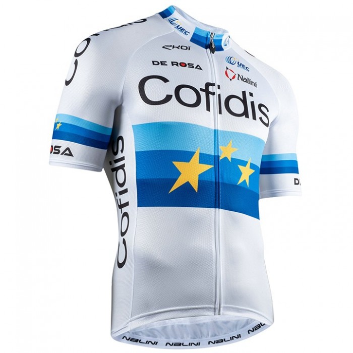 Wielerkleding Profteams 2020 COFIDIS Wielershirt Met Korte Mouwen EU Champion Elia Viviani Wielerkleding Profteams 2020 COFIDIS Wielershirt Met Korte Mouwen EU Champion Elia Viviani