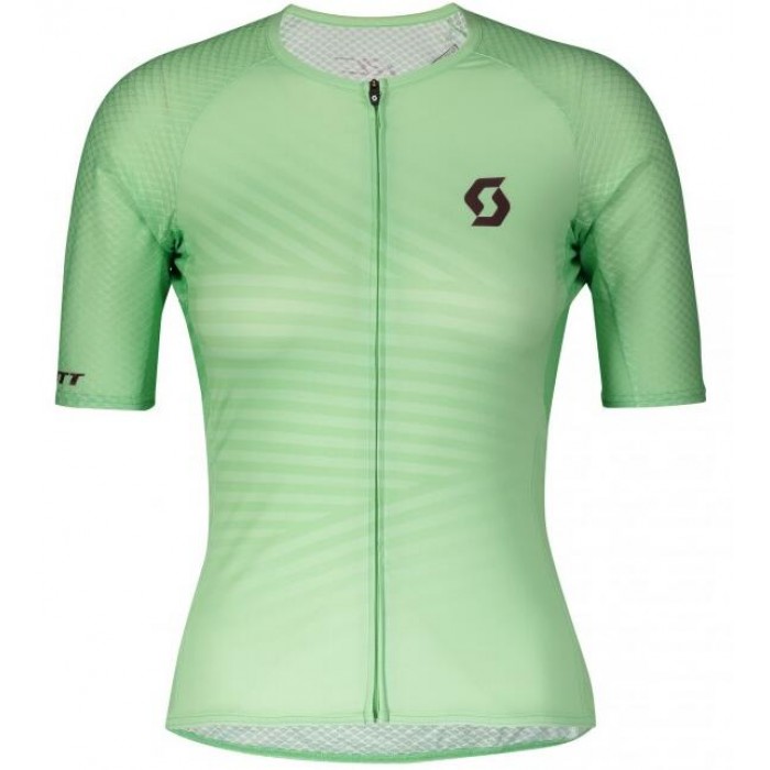 Wielerkleding Profteams 2020 Dames SCOTT RC Premium Climber Wielershirt Met Korte Mouwen Groen