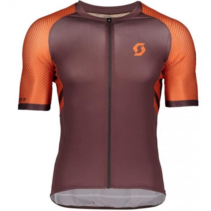 Wielerkleding Profteams 2020 SCOTT RC Premium Climber Wielershirt Met Korte Mouwen Orange Fluo