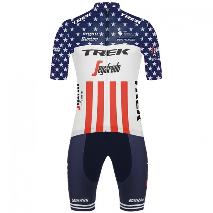 Wielerkleding Profteams 2020 TREK-SEGAFREDO Amerikanischer Meister Fietskleding Set Wielershirt Korte Mouwen+Fietsbroek Korte