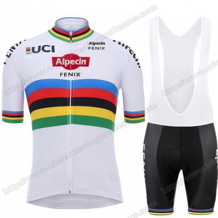 Alpecin Fenix 2020 Wit Fietskleding Set Fietsshirt Met Korte Mouwen+Korte Koersbroek Bib TEMIJ Alpecin Fenix 2020 Wit Fietskleding Set Fietsshirt Met Korte Mouwen+Korte Koersbroek Bib TEMIJ