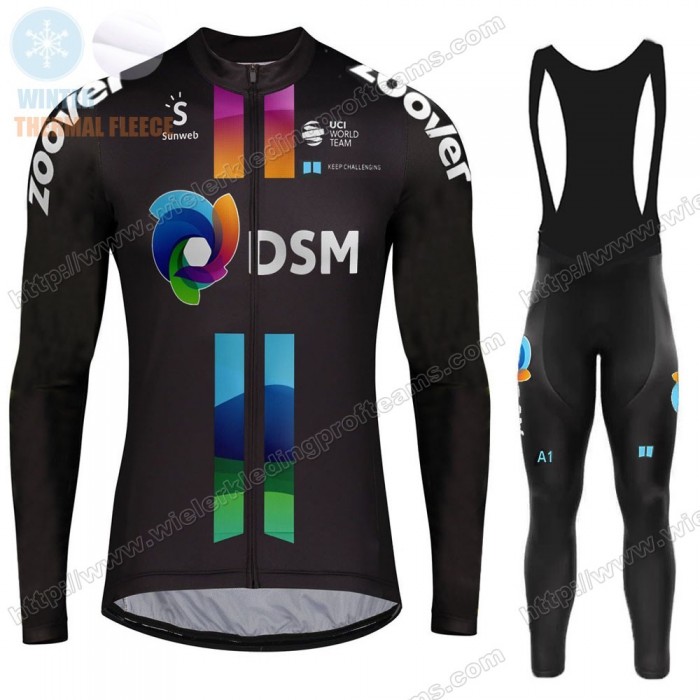 Winter Fleece DSM Pro Team 2021 Fietskleding Set Wielershirts Lange Mouw+Lange Wielrenbroek Bib SAYEP Winter Fleece DSM Pro Team 2021 Fietskleding Set Wielershirts Lange Mouw+Lange Wielrenbroek Bib SAYEP