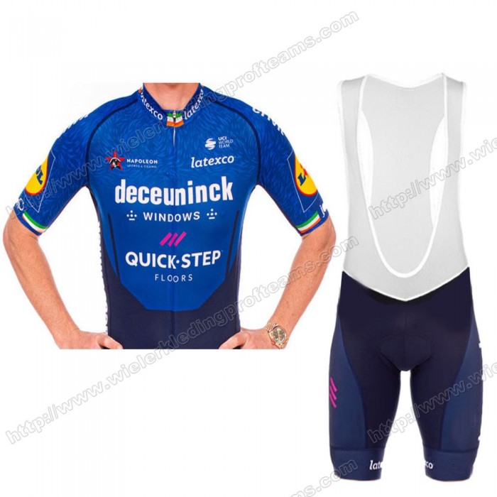 Deceuninck Quick Step Irish 2021 Fietskleding Fietsshirt Korte Mouw+Korte Fietsbroeken Bib AISMS Deceuninck Quick Step Irish 2021 Fietskleding Fietsshirt Korte Mouw+Korte Fietsbroeken Bib AISMS