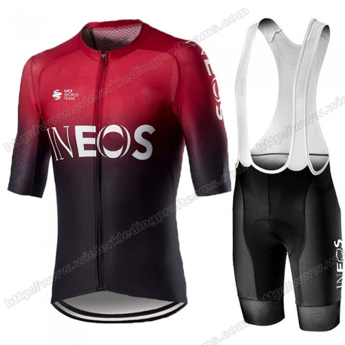 INEOS 2020 Fietskleding Set Fietsshirt Met Korte Mouwen+Korte Koersbroek Bib BGAIS