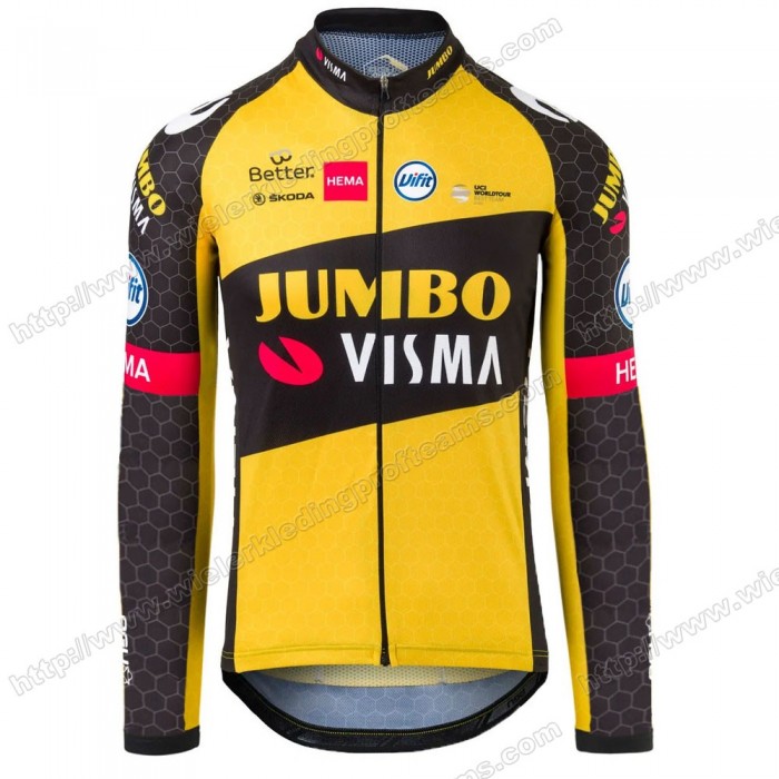 Jumbo Visma Hommes Pro Team 2021 Wielershirts Lange Mouwen GNPCK